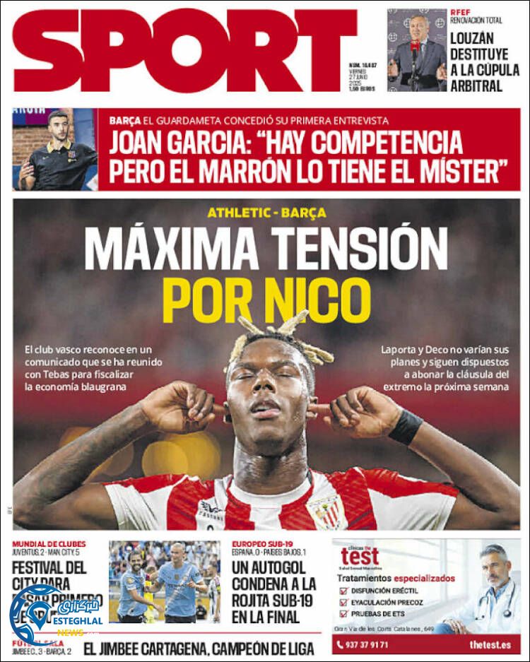 روزنامه ورزشی اسپورت جمعه 6 تیر 1404 