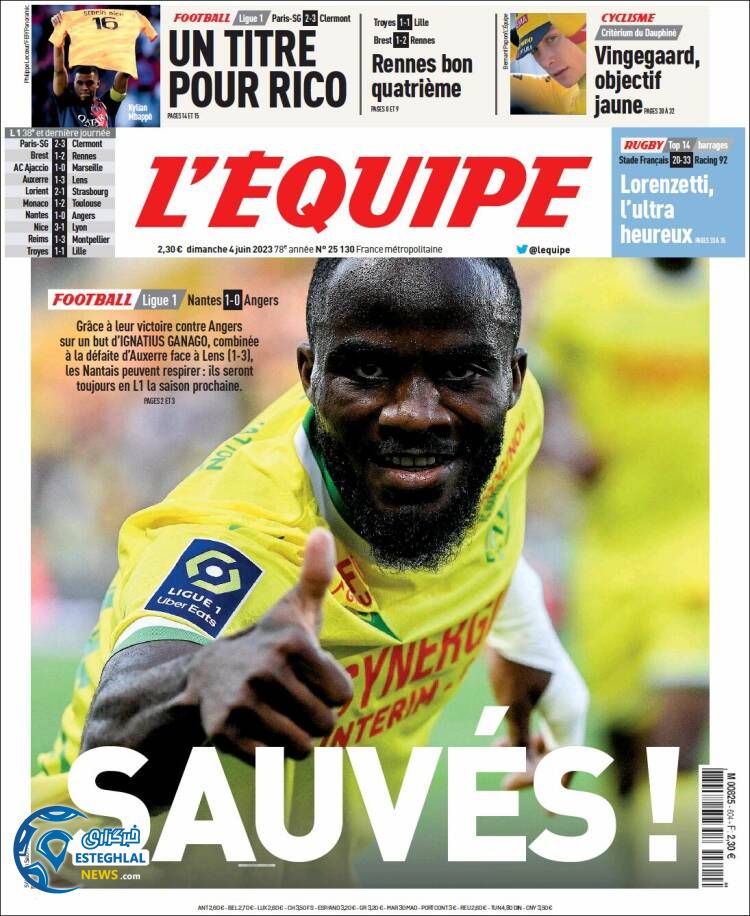 روزنامه ورزشی اکیپ یکشنبه 14 خرداد 1402 