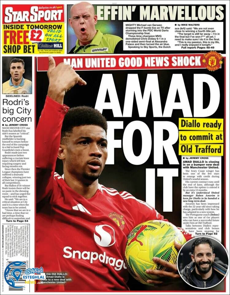 روزنامه ورزشی استار  اسپورت جمعه 14 دی 1403 