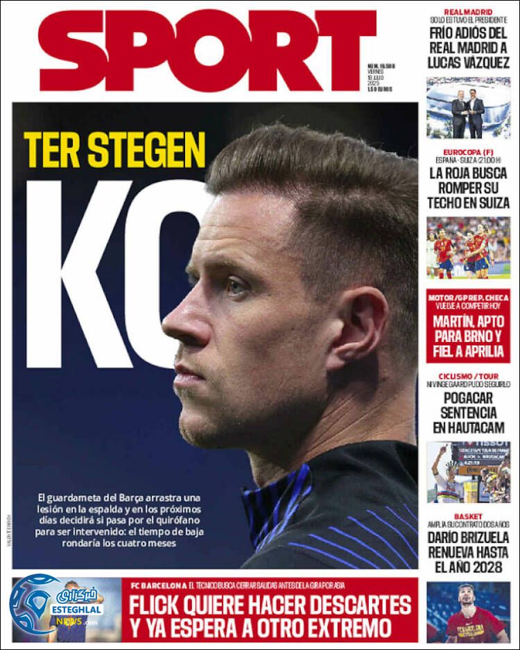 روزنامه ورزشی اسپورت جمعه 27 تیر 1404 