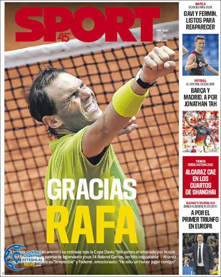 روزنامه ورزشی اسپورت جمعه 20 مهر 1403 