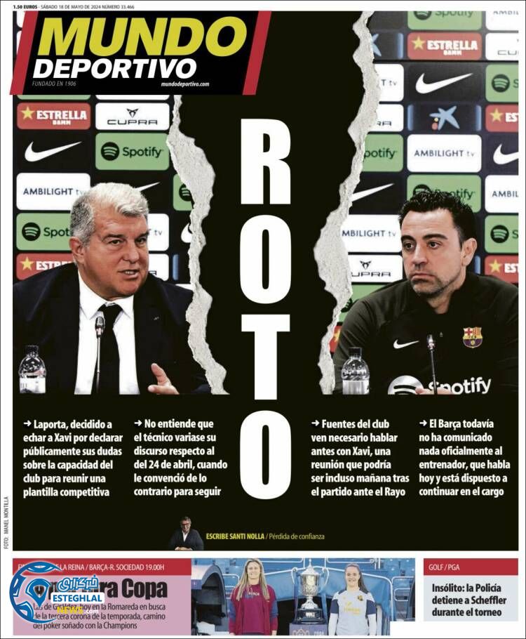 روزنامه ورزشی موندو دپورتیوو شنبه 29 اردیبهشت 1403 