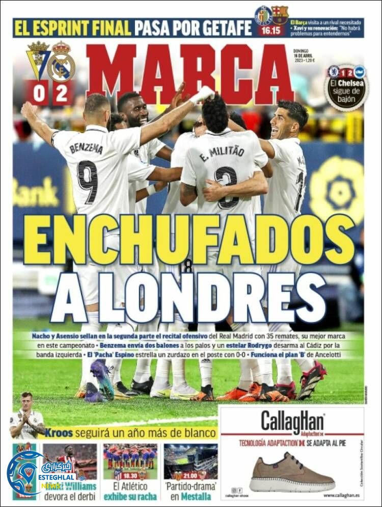 روزنامه ورزشی مارکا یکشنبه 27 فروردین 1402 