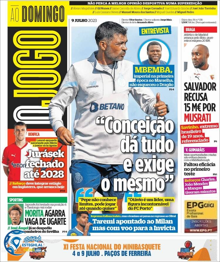 روزنامه ورزشی اوجوگو یکشنبه 18 تیر 1402 