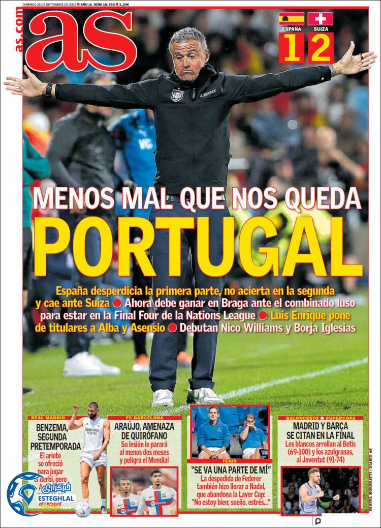 روزنامه ورزشی آ اس یکشنبه 3 مهر 1401