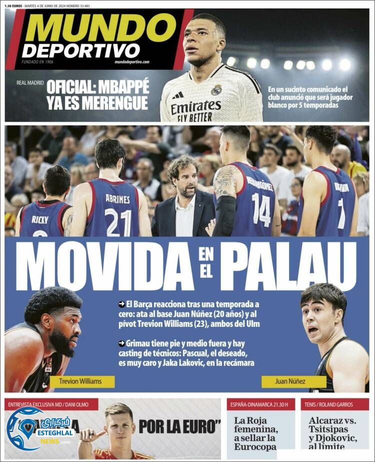 روزنامه ورزشی موندو دپورتیوو سه شنبه 15 خرداد 1403 