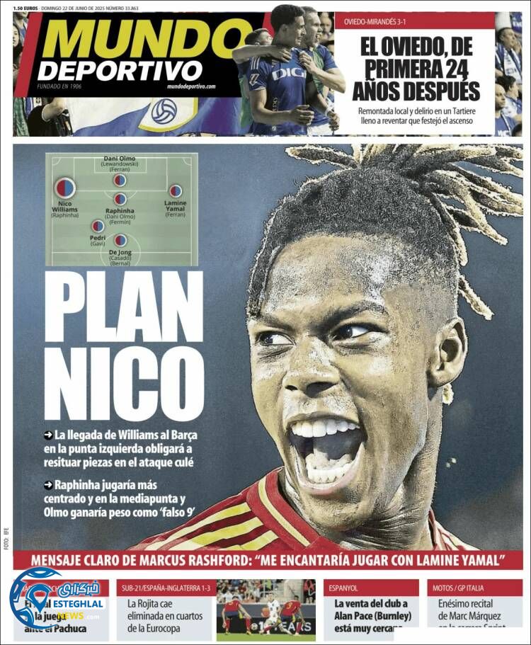 روزنامه  ورزشی موندو دپورتیوو یکشنبه 1 تیر 1404 