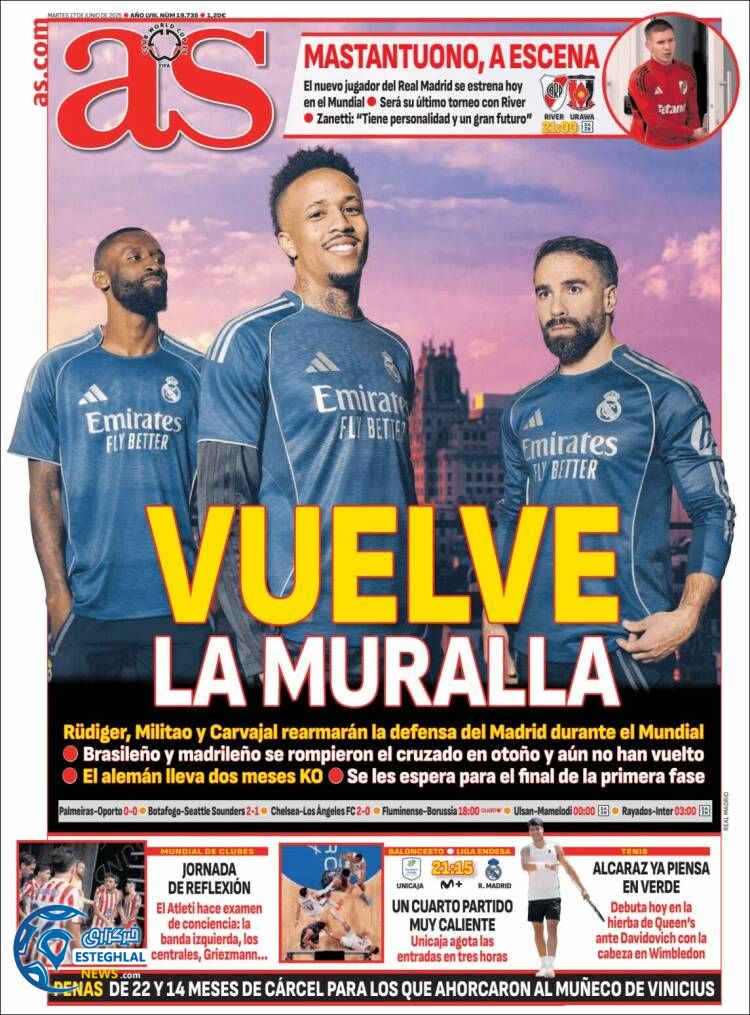 روزنامه ورزشی آ اس سه شنبه 27 خرداد 1404 