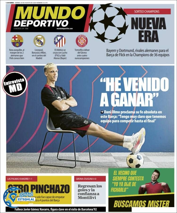 روزنامه ورزشی موتدو دپورتیوو جمعه 9 شهریور 1403 