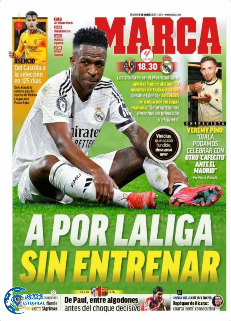 روزنامه  ورزشی مارکا شنبه 25 اسفند 1403