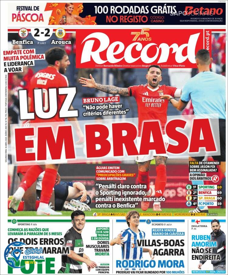 روزنامه ورزشی رکورد دوشنبه 25 فروردین 1404 