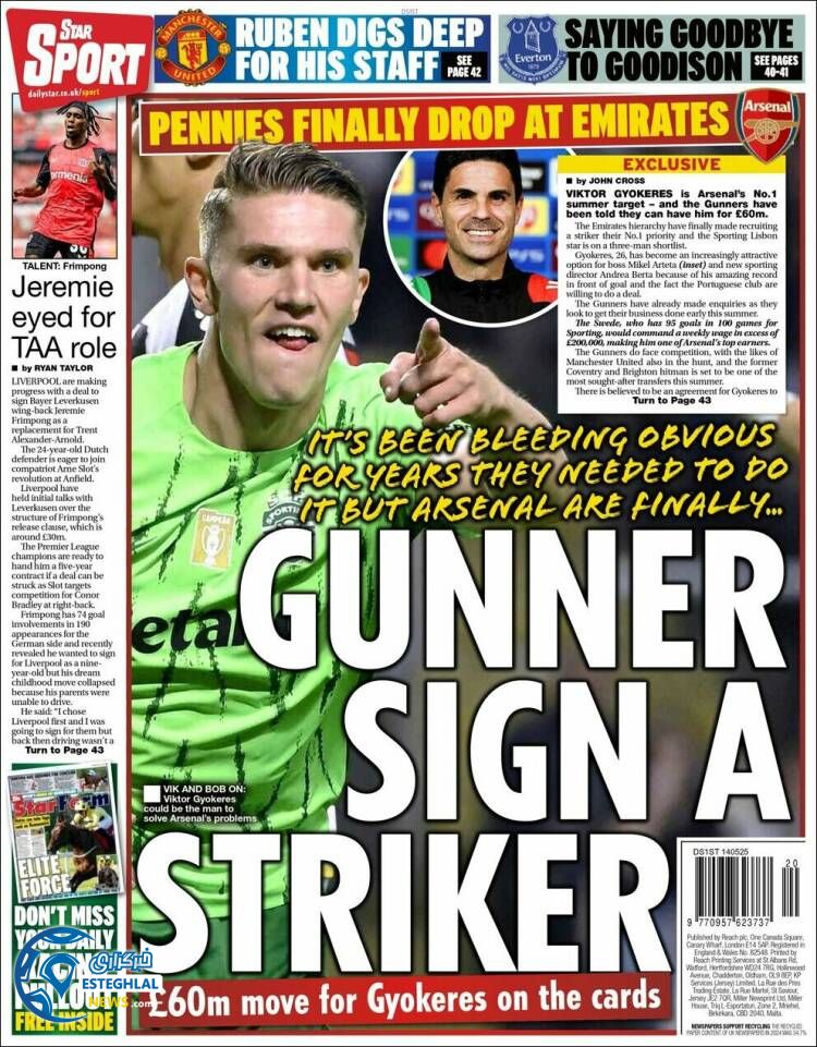 روزنامه ورزشی استار اسپورت چهارشنبه 24 اردیبهشت 1404 