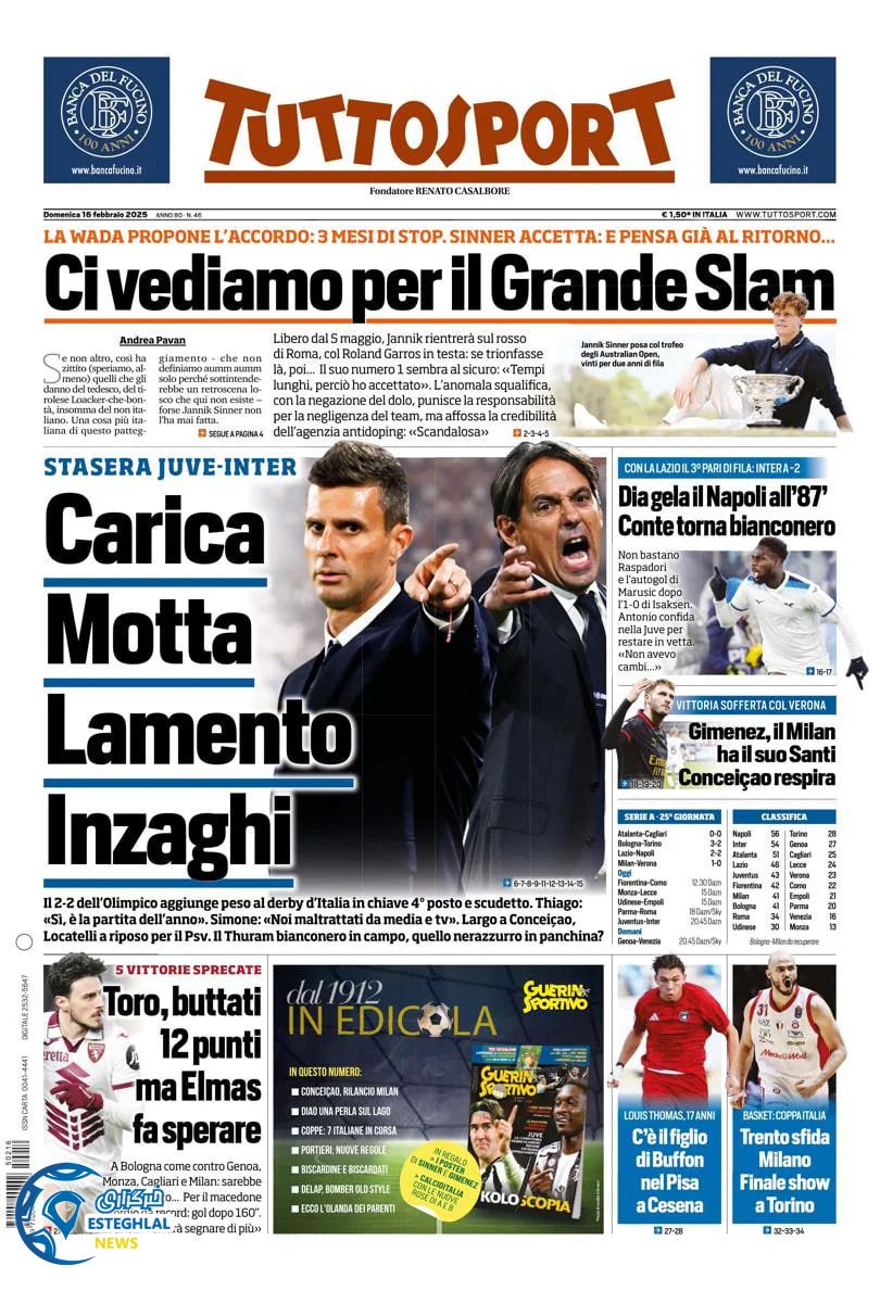 روزنامه ورزشی توتو اسپورت یکشنبه 28 بهمن 1403 