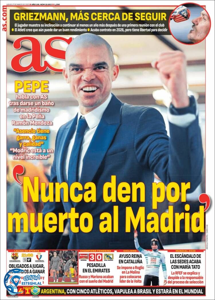 روزنامه  ورزشی  آ اس پنجشنبه 7 فروردین 1404 