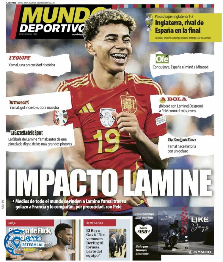 روزنامه ورزشی موندو دپورتیوو پنجشنبه 21 تیر 1403  