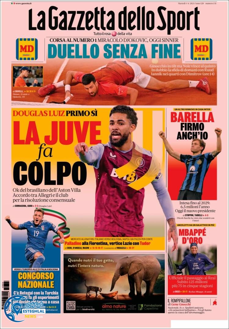 روزنامه ورزشی گاتزتا دلو اسپورت سه شنبه 15 خرداد 1403 