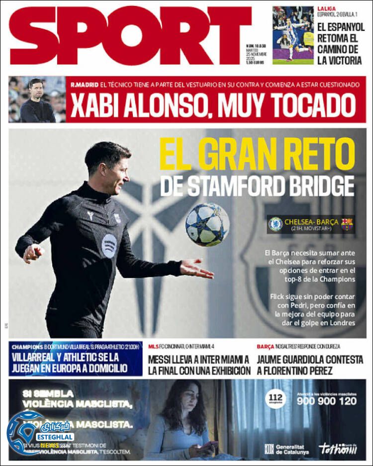 روزنامه ورزشی اسپورت  سه شنبه 4 آذر 1404  