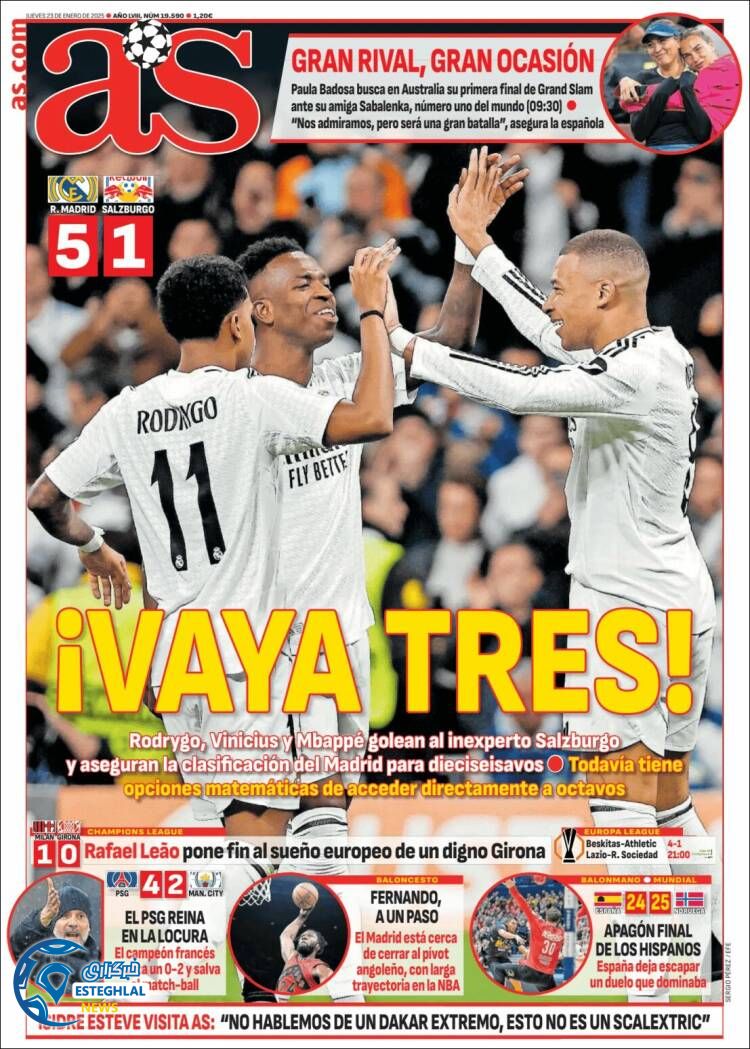 روزنامه ورزشی  آ اس پنجشنبه 4 بهمن 1403 