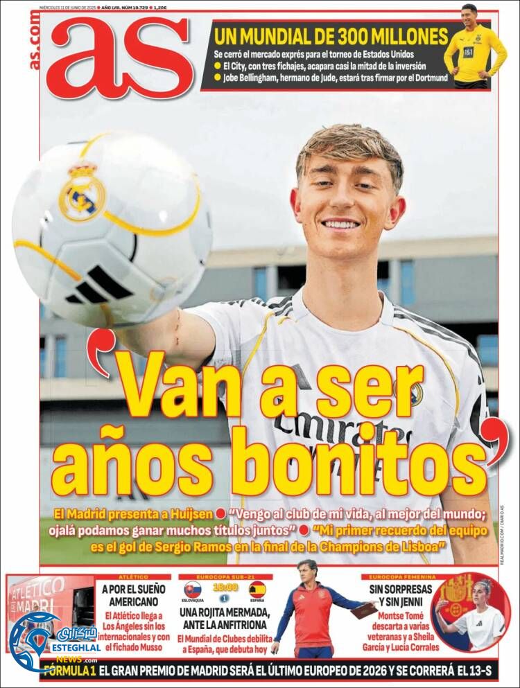 روزنامه ورزشی آ اس چهارشنبه 21 خرداد 1404  