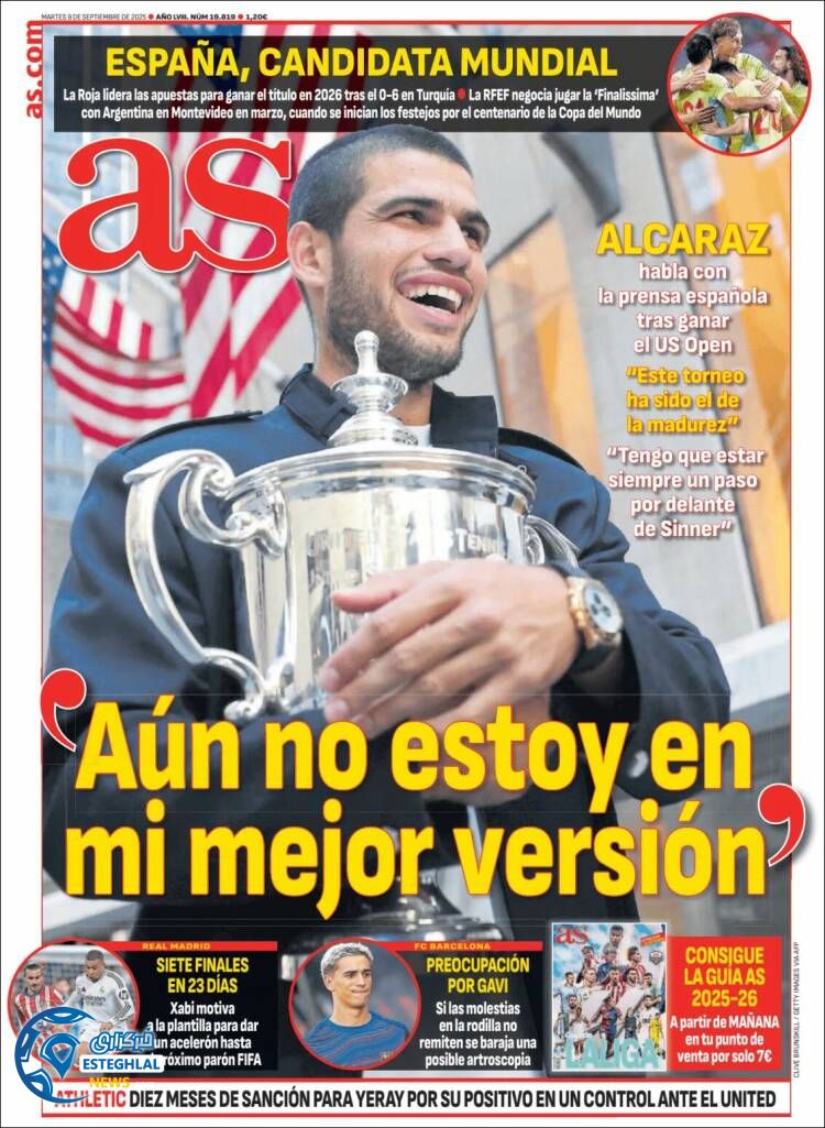 روزنامه ورزشی آ اس سه شنبه 18 شهریور 1404 