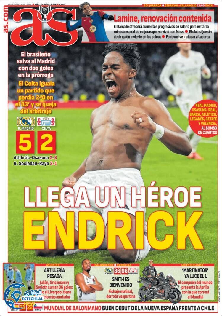 روزنامه ورزشی آ اس جمعه 28 دی 1403