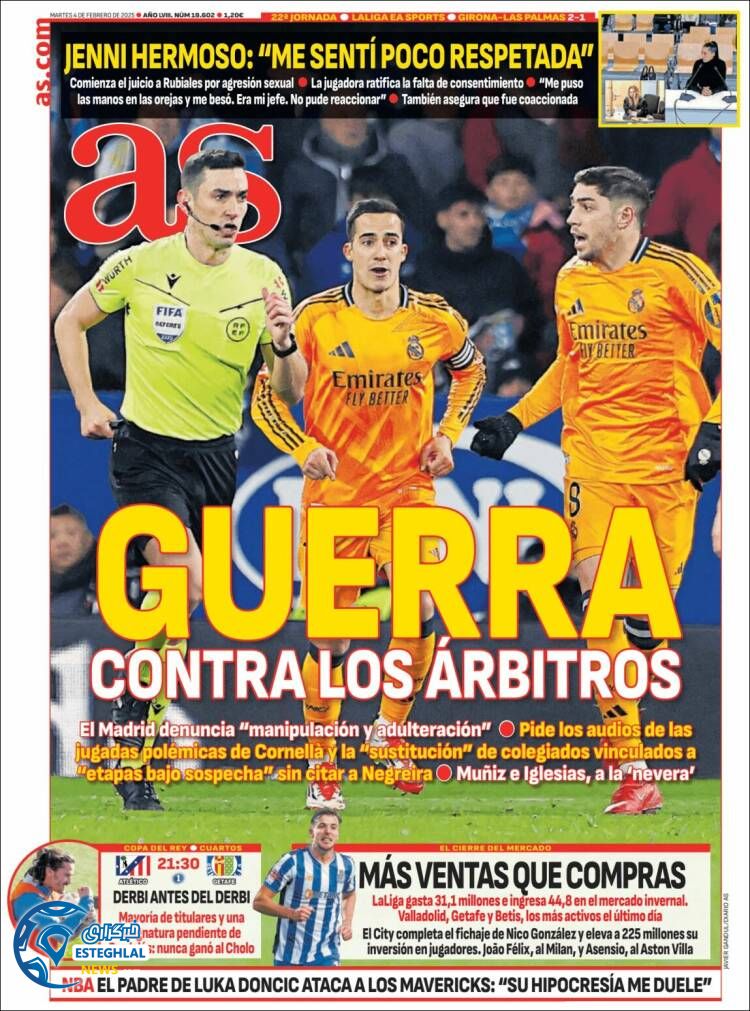 روزنامه  ورزشی آ اس سه شنبه 16 بهمن 1403 