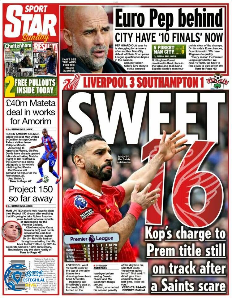 روزنامه  ورزشی استار  اسپورت یکشنبه 19 اسفند 1403 