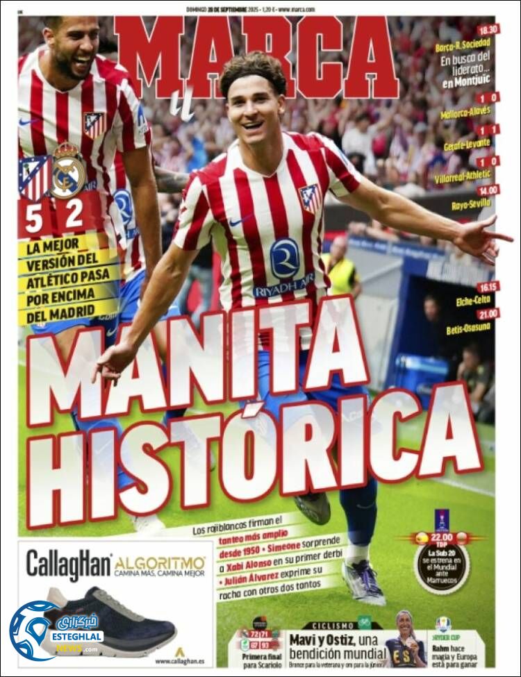 روزنامه ورزشی مارکا  یکشنبه 6 مهر 1404 