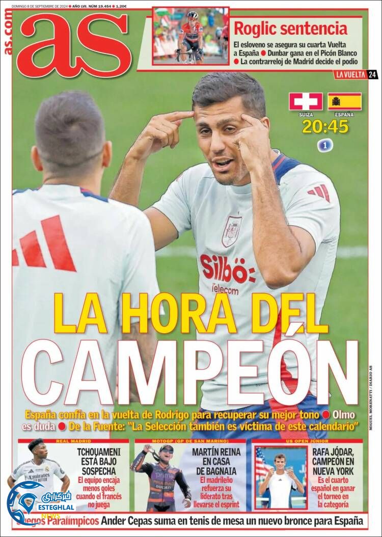 روزنامه  ورزشی آ اس یکشنبه 18 شهریور 1403 