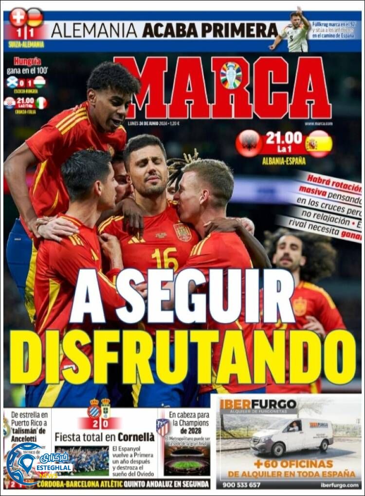 روزنامه  ورزشی مارکا دوشنبه 4 تیر 1403