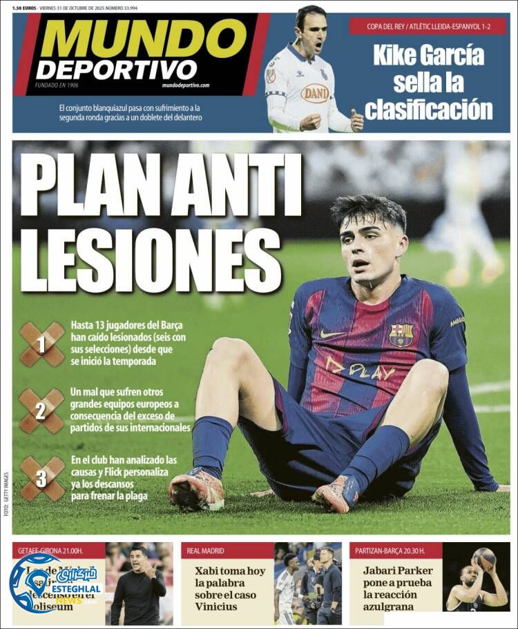 روزنامه ورزشی موندو دپورتیوو جمعه 9 آبان 1404 