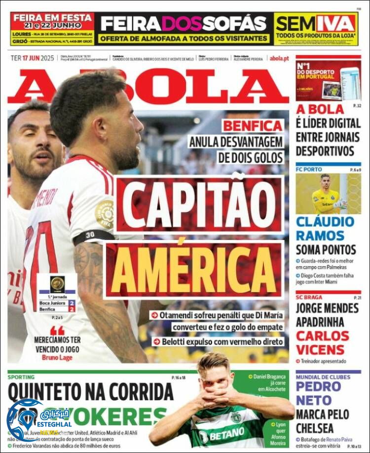 روزنامه ورزشی آبولا سه شنبه 27 خرداد 1404 