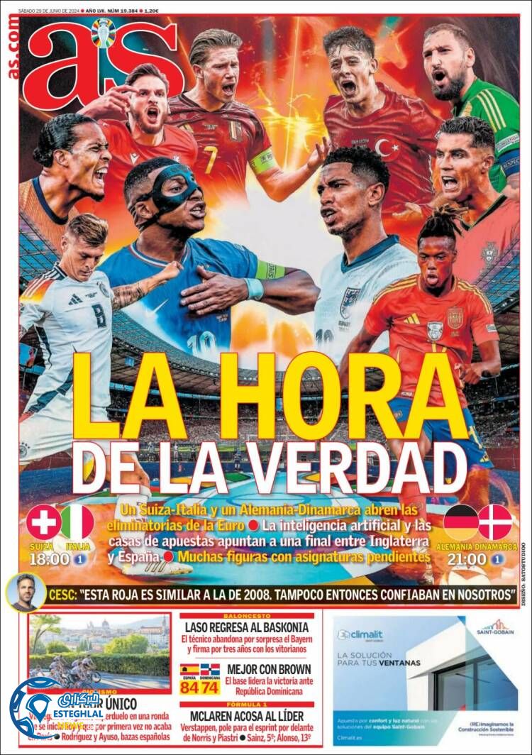 روزنامه ورزشی آ اس شنبه 9 تیر 1403 