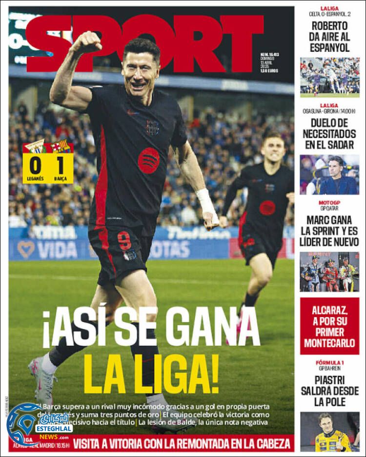 روزنامه ورزشی اسپورت یکشنبه 24 فروردین 1404   