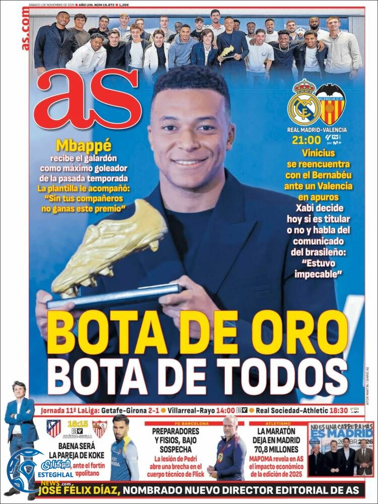 روزنامه  ورزشی آ اس شنبه 10 آبان 1404 