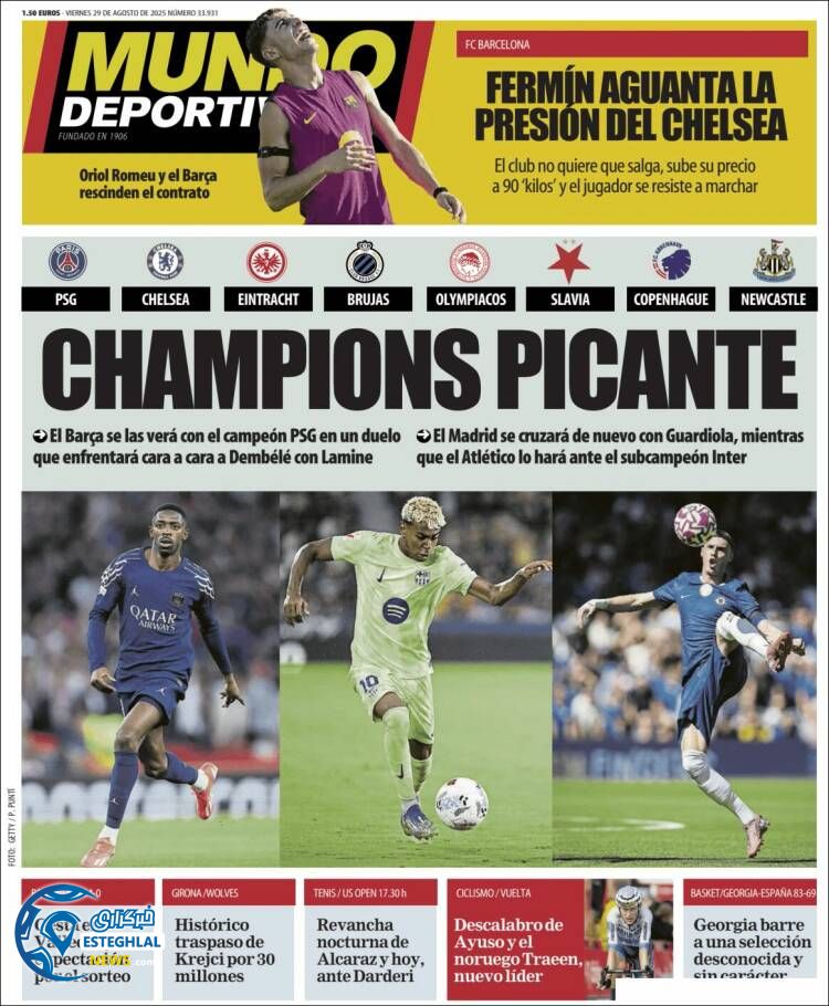 روزنامه ورزشی موندو دپورتیوو جمعه 7 شهریور 1404 