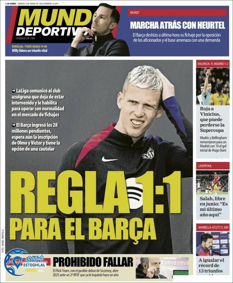 روزنامه ورزشی موندو دپوررتیوو شنبه 15 دی 1403 