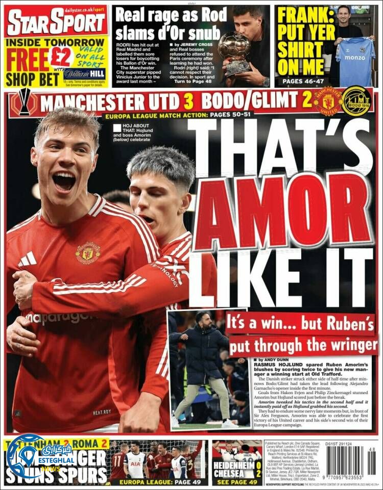 روزنامه ورزشی استار اسپورت جمعه 9 آذر 1403 