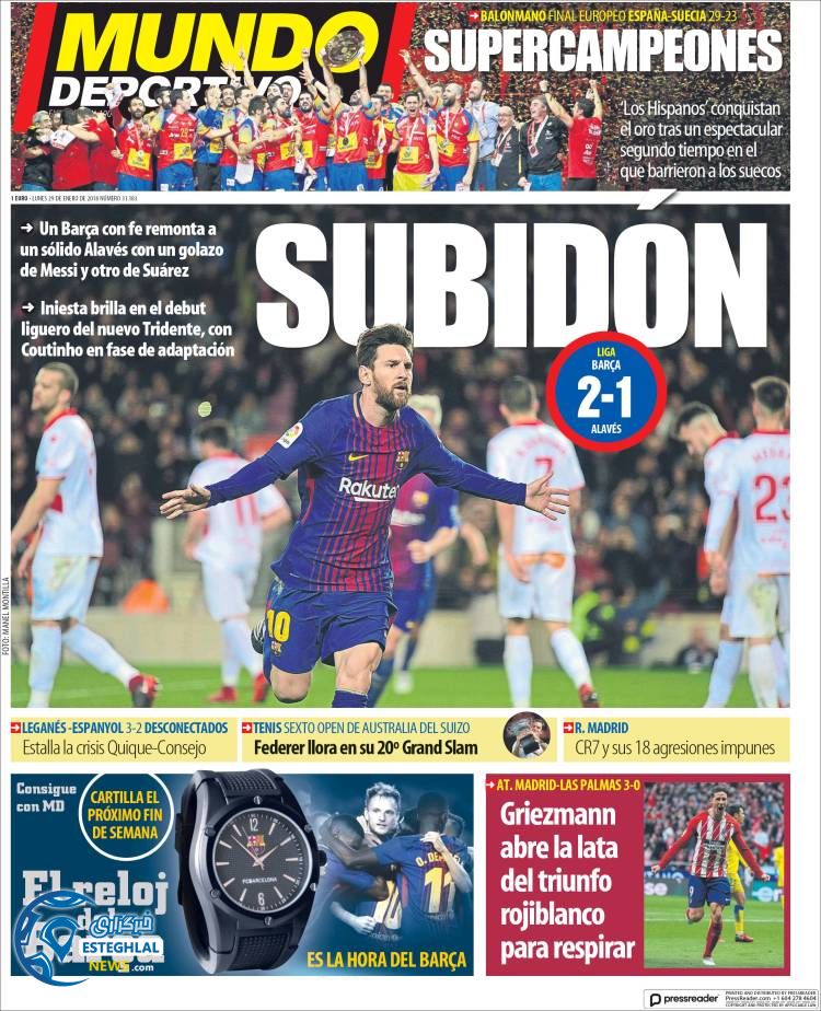 روزنامه ورزشی موندو دپورتیوو دوشنبه 9 بهمن 1396