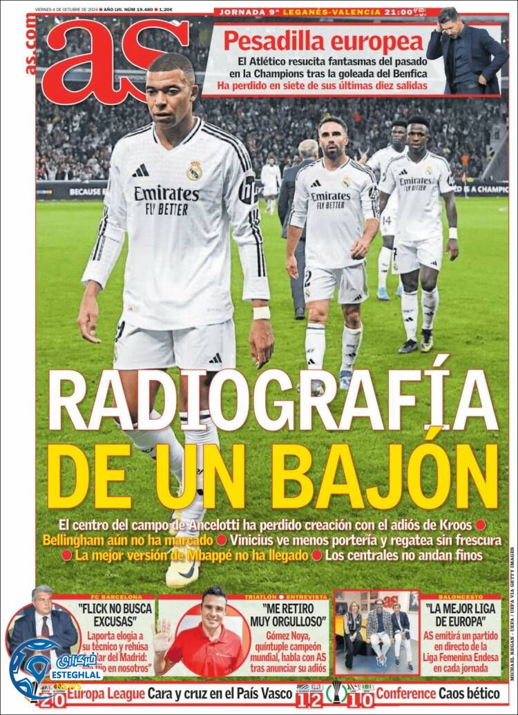 روزنامه ورزشی آ اس جمعه 13 مهر 1403 