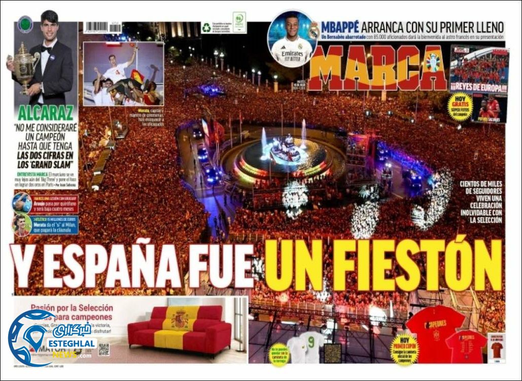 روزنامه ورزشی مارکا سه شنبه 26 تیر 1403  