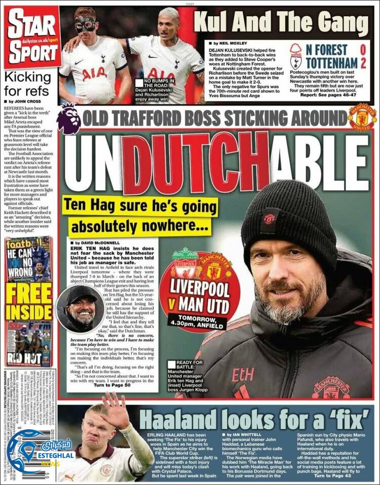 روزنامه ورزشی استار اسپورت شنبه 25 آذر 1402 