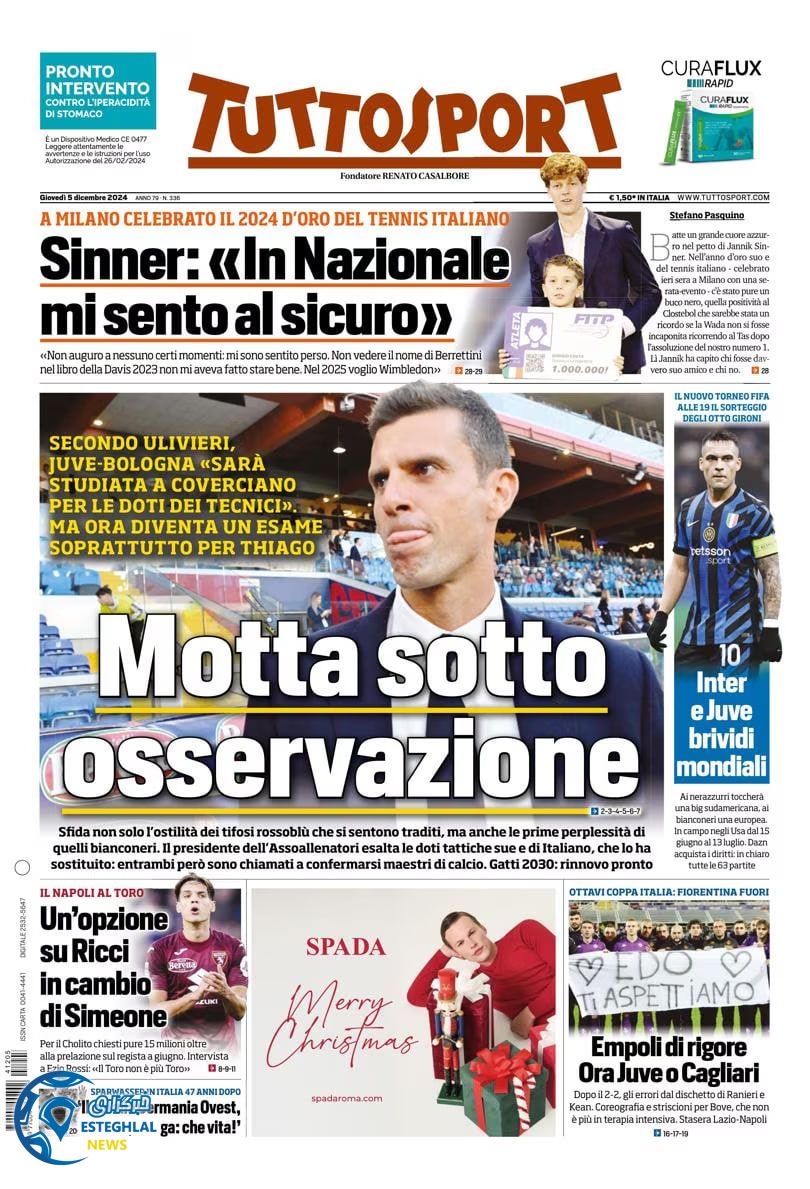 روزنامه ورزشی توتو اسپورت پنجشنبه 15 آذر 1403 