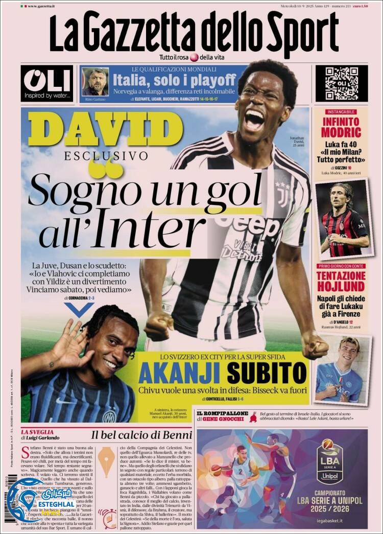 روزنامه  ورزشی گاتزتا دلو اسپورت چهارشنبه 19 شهریور 1404 