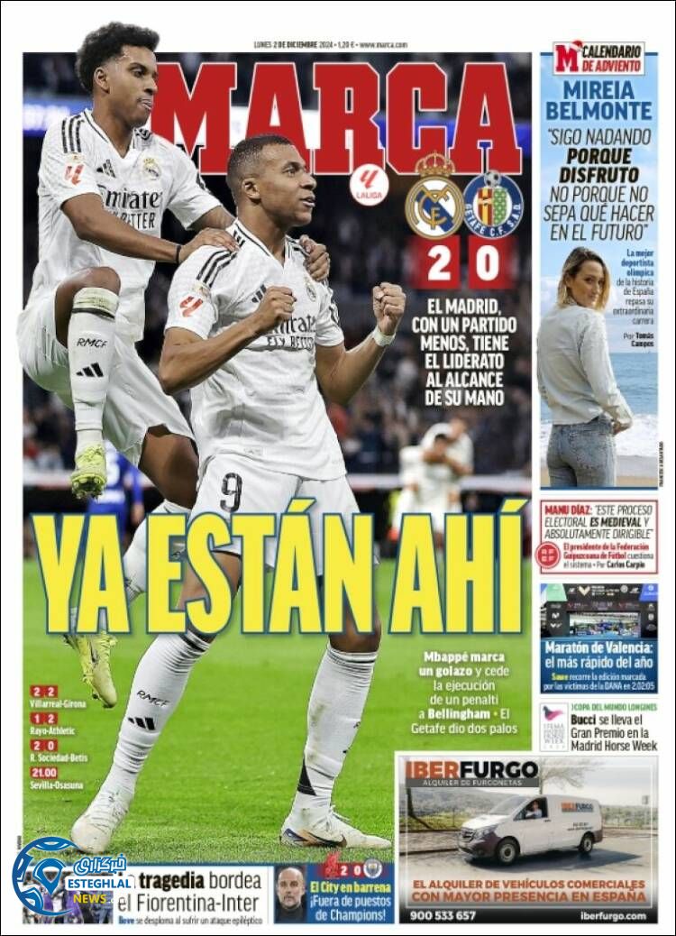 روزنامه ورزشی  مارکا دوشنبه 12 آذر 1403 