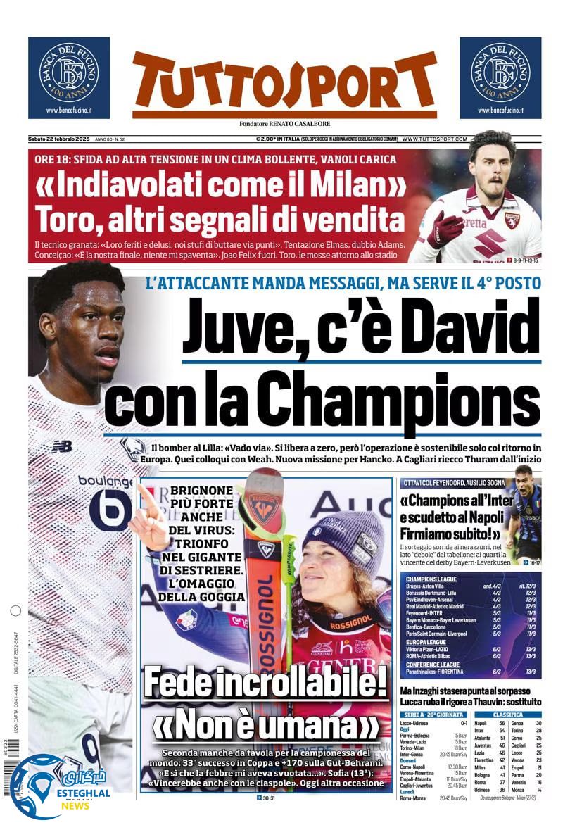 روزنامه ورزشی توتو اسپورت شنبه 4 اسفند 1403 