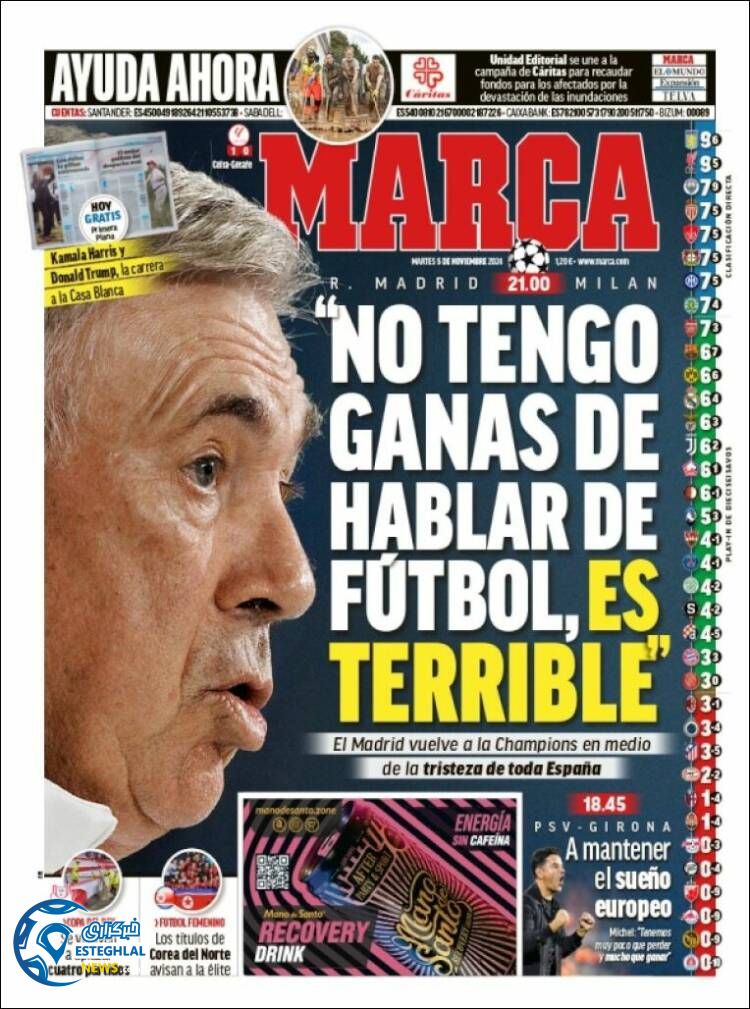 روزنامه ورزشی مارکا سه شنبه 15 آبان 1403 