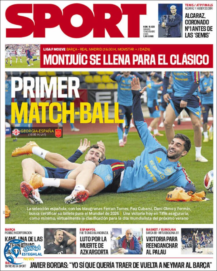 روزنامه  ورزشی اسپورت  شنبه 24 آبان 1404  