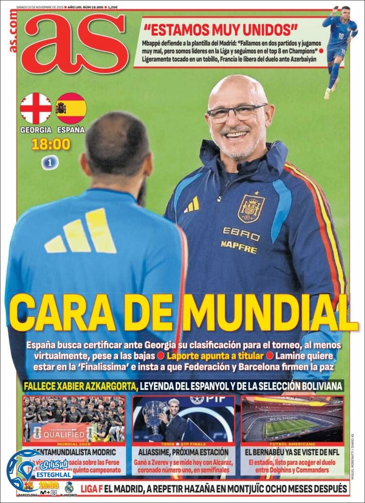 روزنامه  ورزشی آ اس  شنبه 24 آبان 1404  