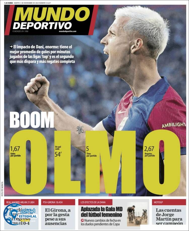 روزنامه ورزشی موندو دپورتیوو سه شنبه 15 آبان 1403 